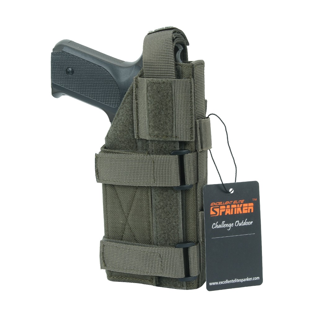 EXCELLENT ELITE SPANKER Pistol Holster Universal Adjustable for M1911 G17 G18 G19 G26 G34 XD-45acp CZ P-10C(Ranger Green)